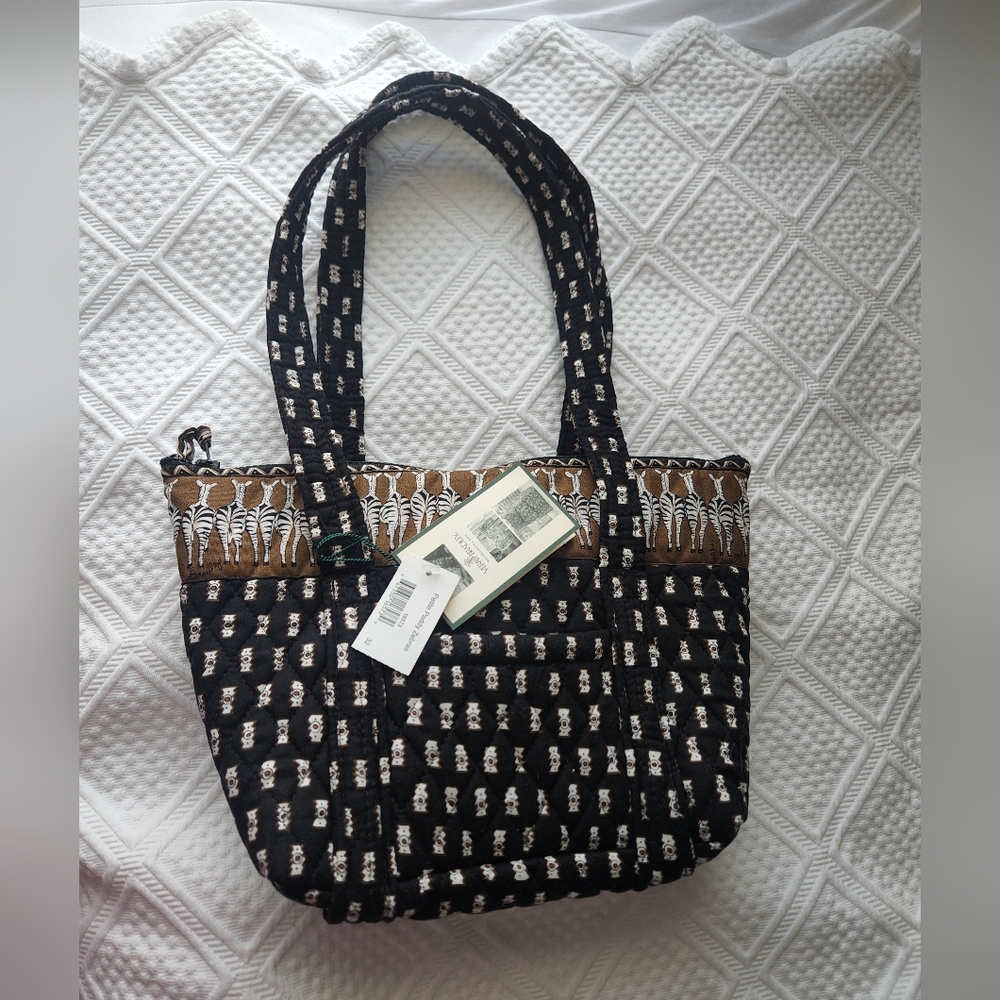 Stylish Black and Brown Tote Bag Vintage